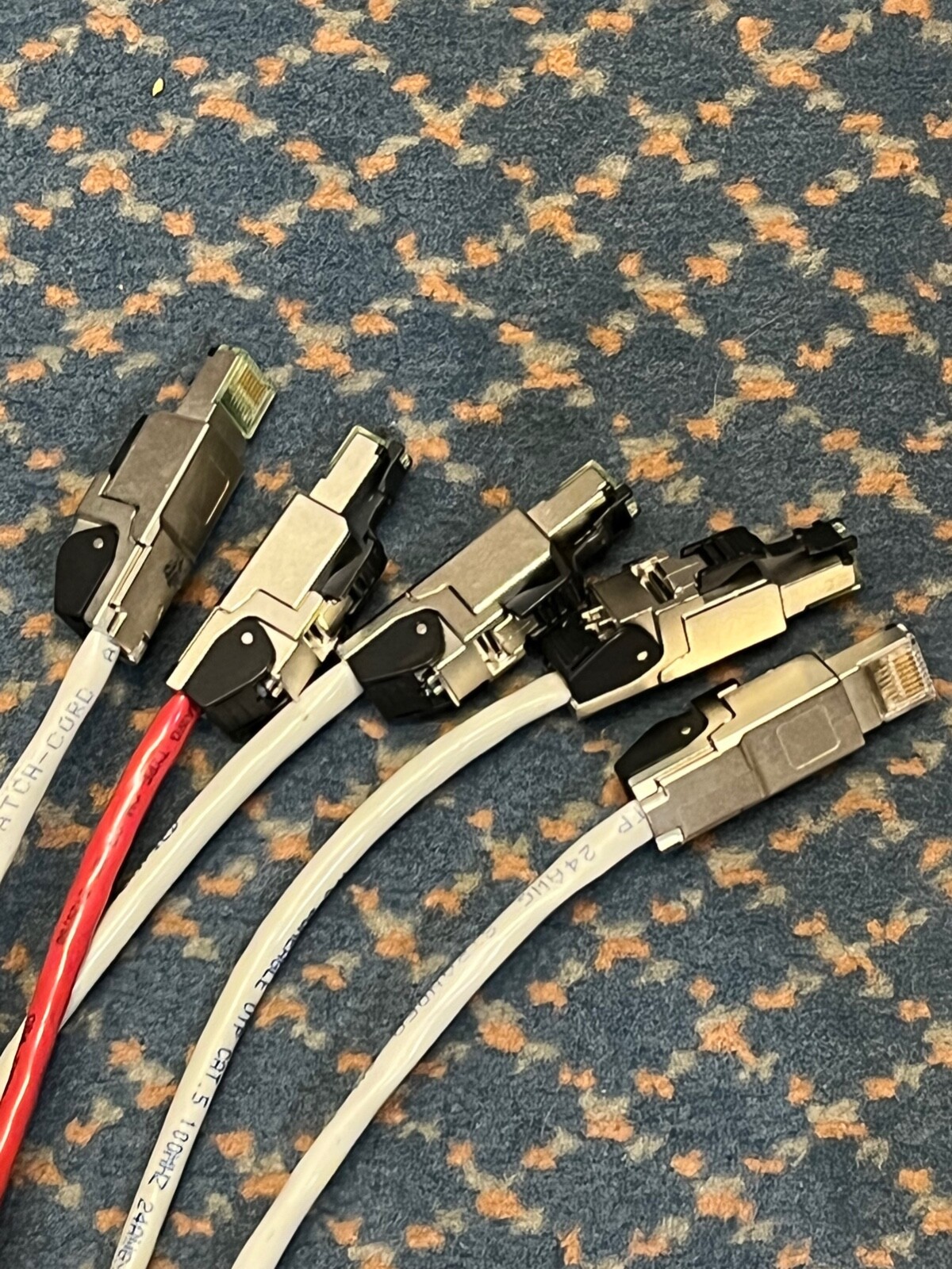 RJ45 Industrial Ethernet Cat6, Extreme Rugged, Sheilded Connectors, 5 pieces