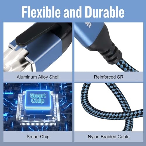 USB C to Ethernet Cable, 20Ft Type C to RJ45 Cable,USB C to Gigabit 20 FT