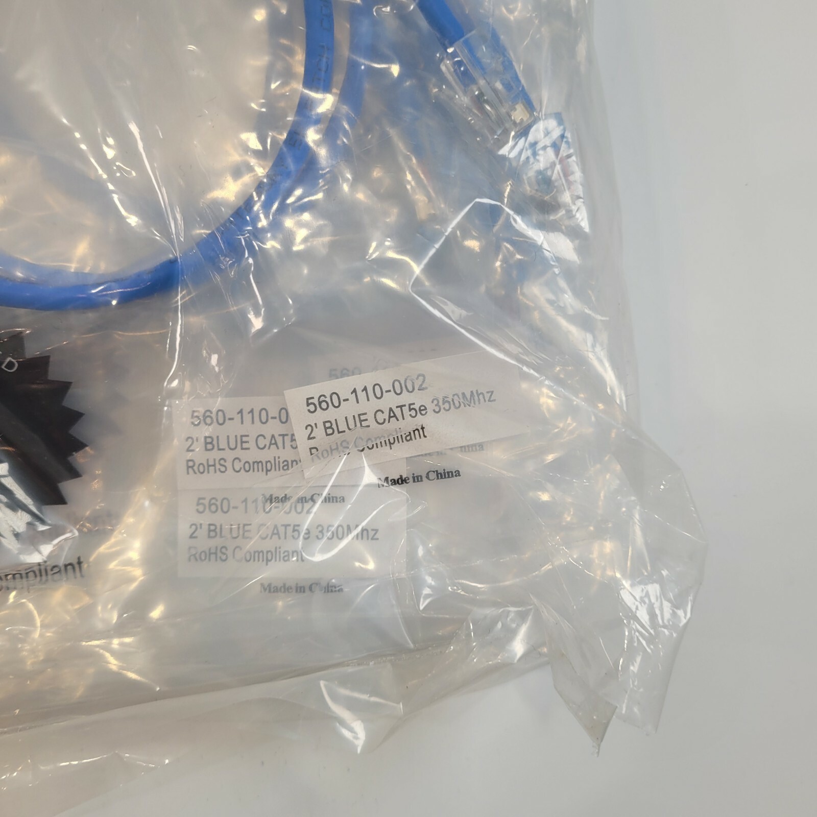 SET OF 10 CAT 5e Patch Cable 560-110-003 2′ BLUE CAT5e 350Mhz RoHS COMPLIANT