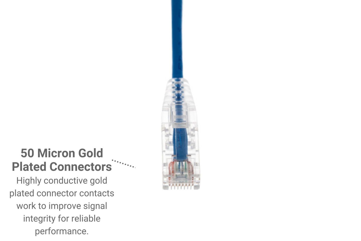 Slim, CAT6A Ethernet Patch Cable, Booted, 5′, Blue – Lifetime Warranty