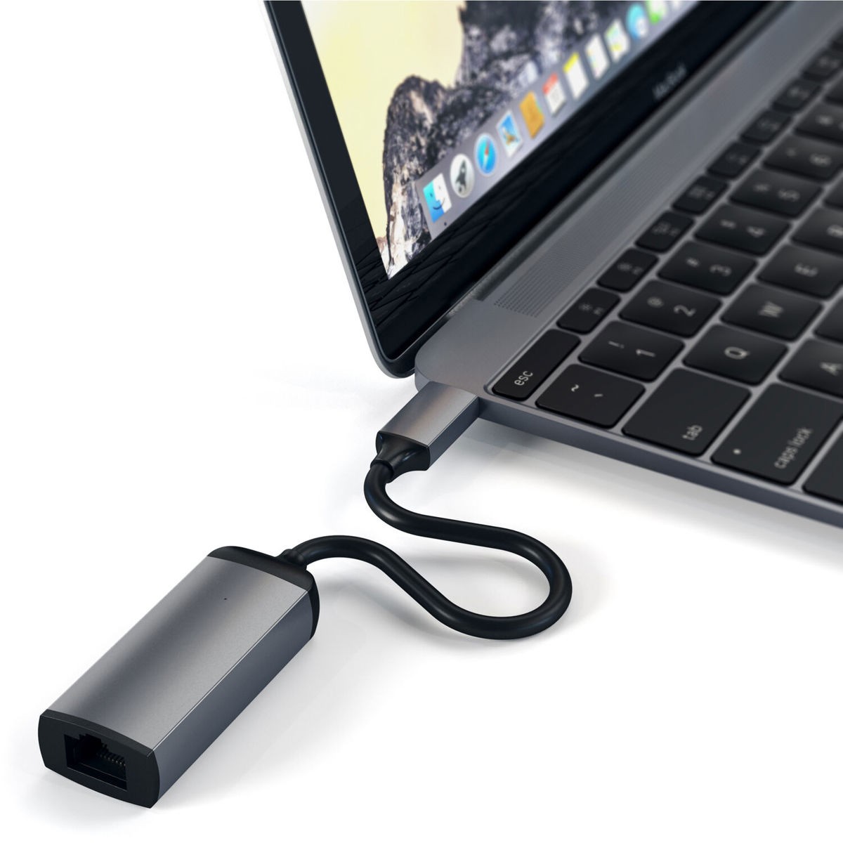 Satechi Aluminum USB Type-C to Gigabit Ethernet Adapter, Space Gray