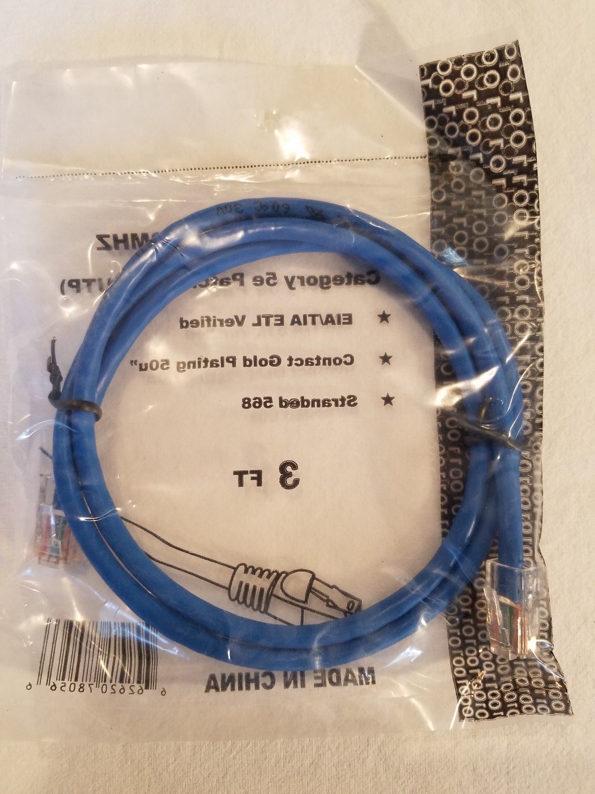 Cat5e Patch Cords 3 FT. UTP Enhanced 350MHZ EIA/TIA ETL Verified QUANTITY OF 10