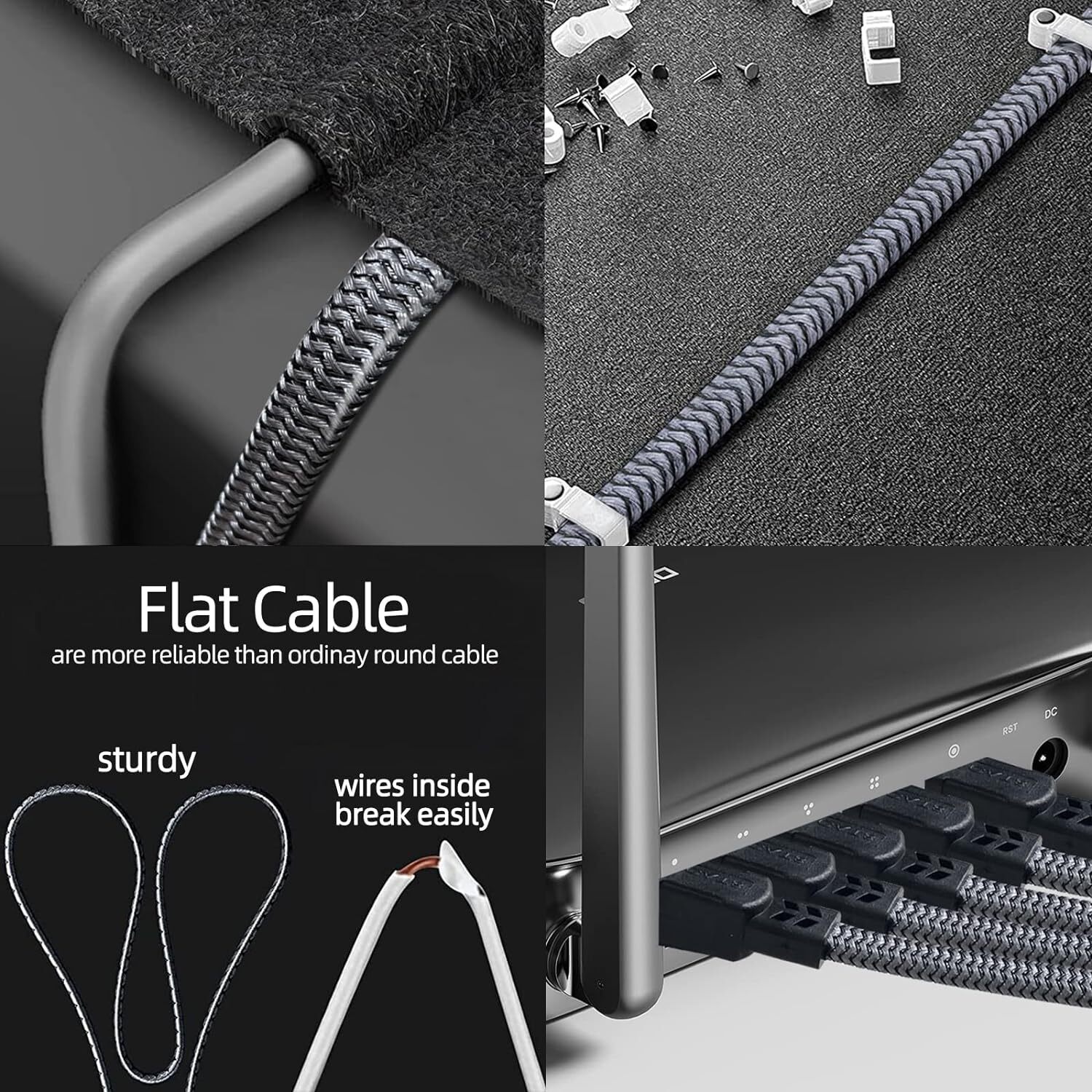 Cat8 Ethernet Cable Braided 6FT-35FT Heavy Duty Super Speed 40Gbps/2000Mhz RJ45