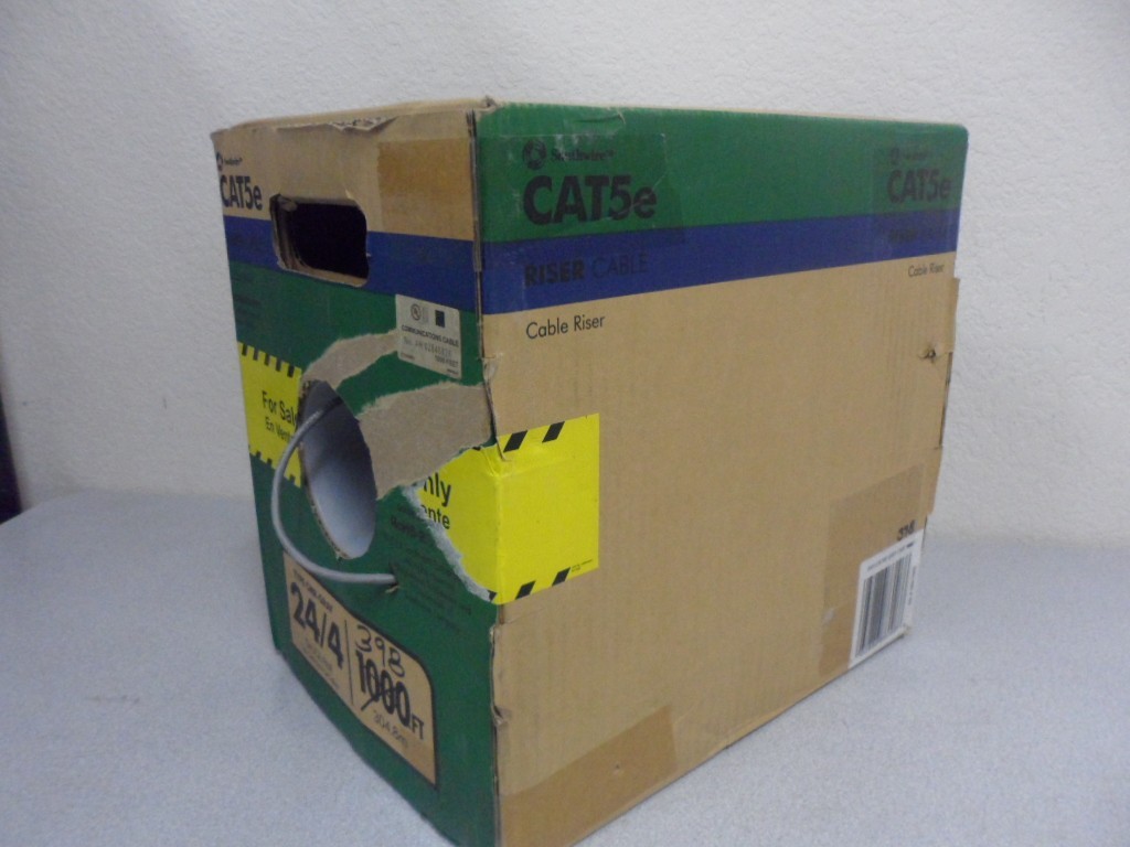 Southwire 398ft. 24/4 Solid CU CAT5e CMR Riser Data Cable in Gray 56917949