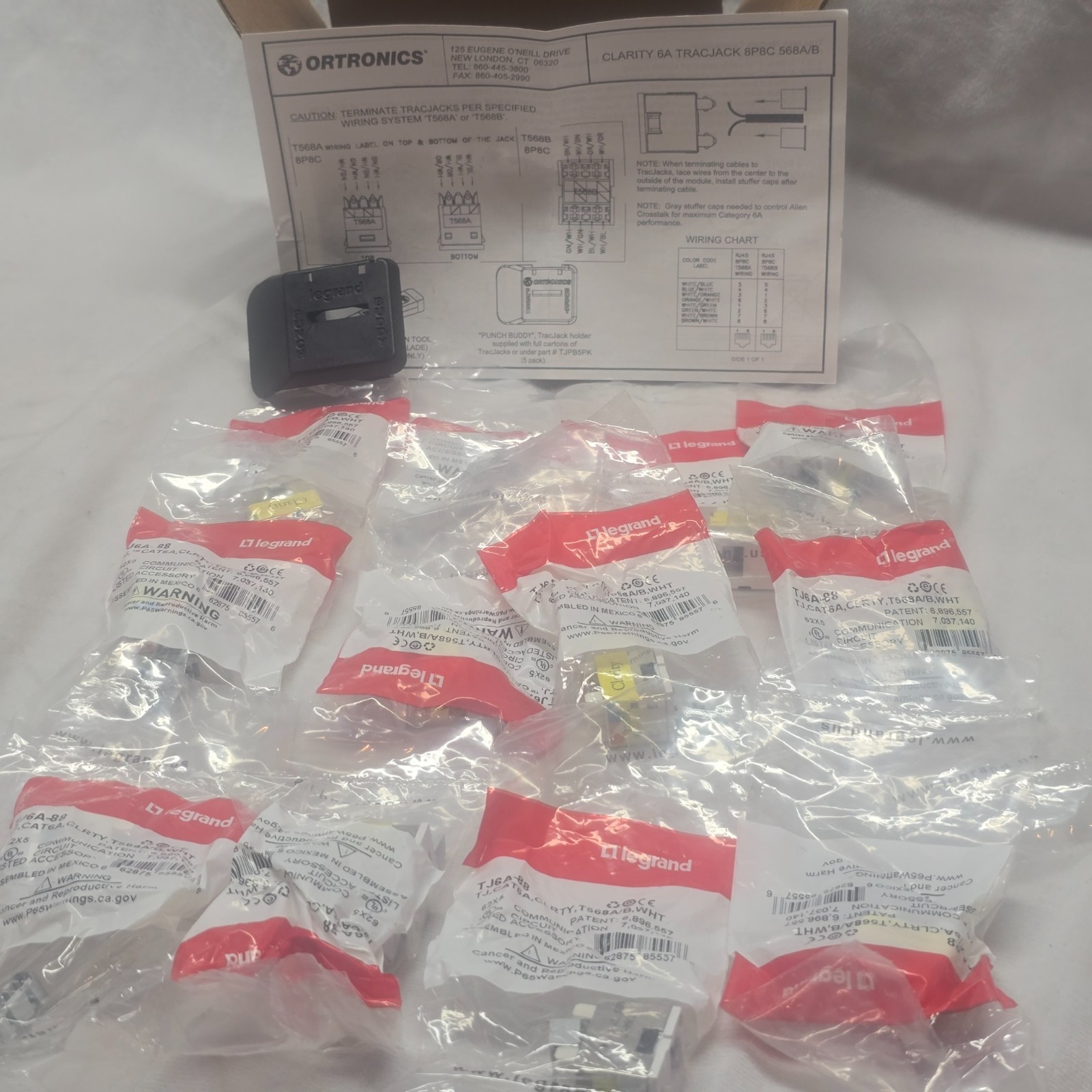 Legrand Ortronics TJ6A-88 Clarity TracJack CAT6A White Jack 12 Pack