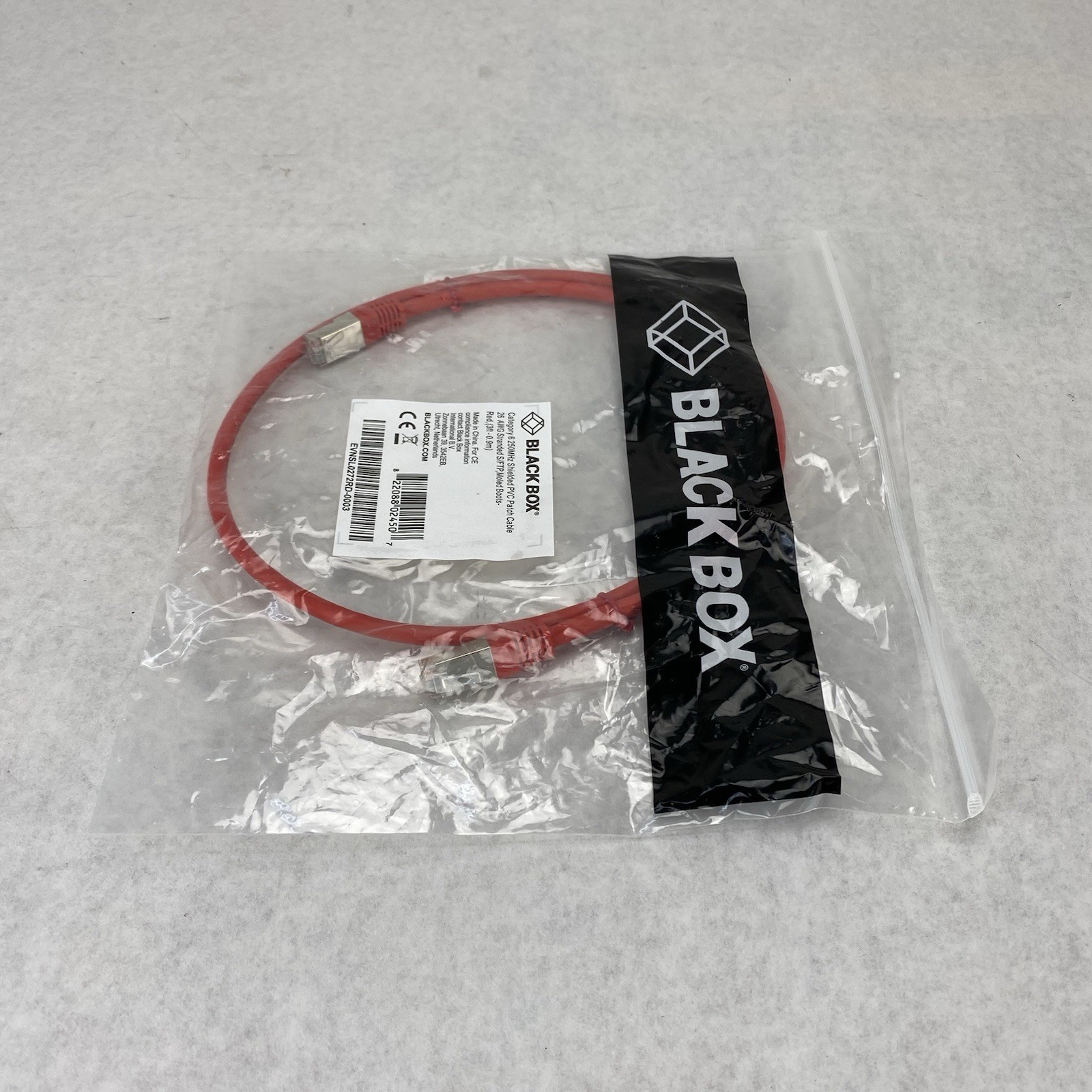 Black Box EVNSL0272RD-0003 CAT6 250MHz Shielded PVP Patch Cable (Lot of 6)