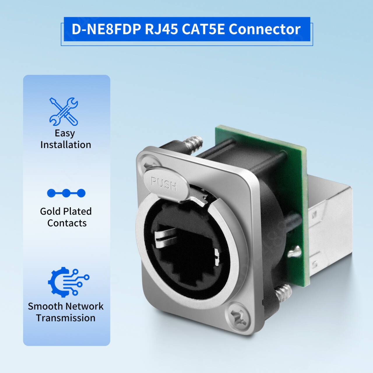 5PC For Neutrik NE8FDP Ethercon RJ45 Cat5 Pass/Feed Through D Series Panel Jack