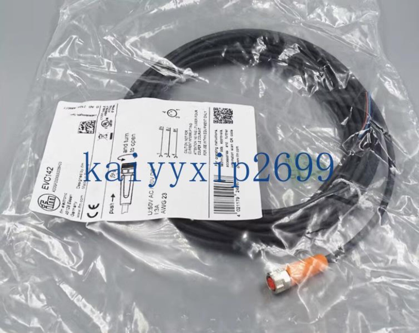 1PCS New IFM M8 connection wire three core straight insertion five meter EVC142