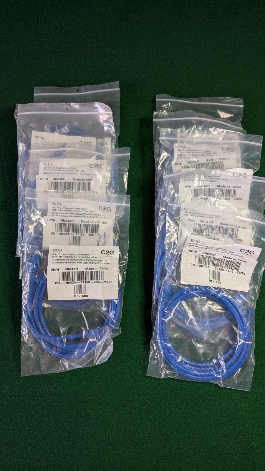 Set of 25 *NEW* 7ft Cat6 Snagless UTP Ethernet Patch Cable – Cables To Go – Blue