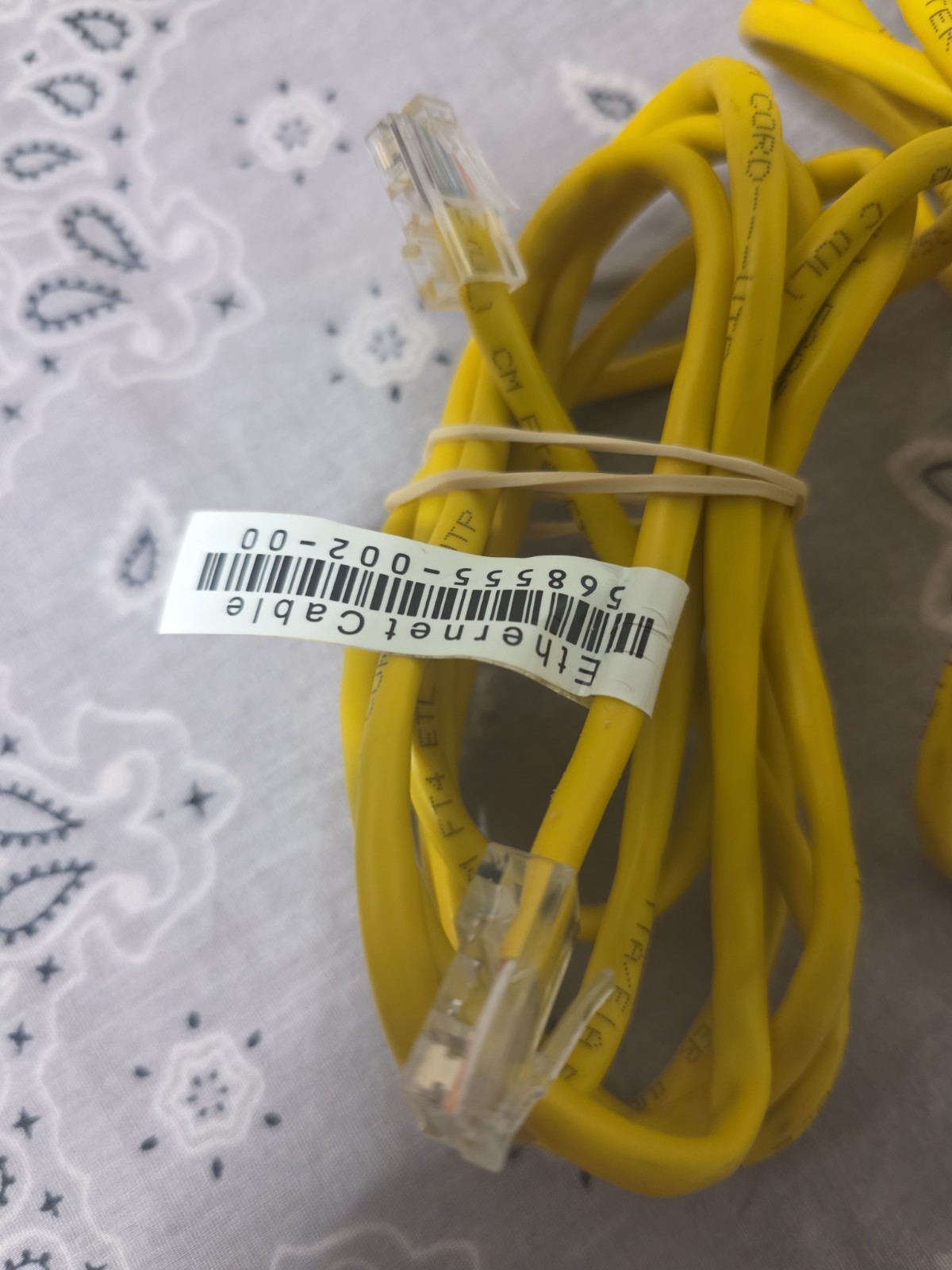 Lot Of 3 Ethernet Cables- Yellow- (2) 70″ – (1) 60″