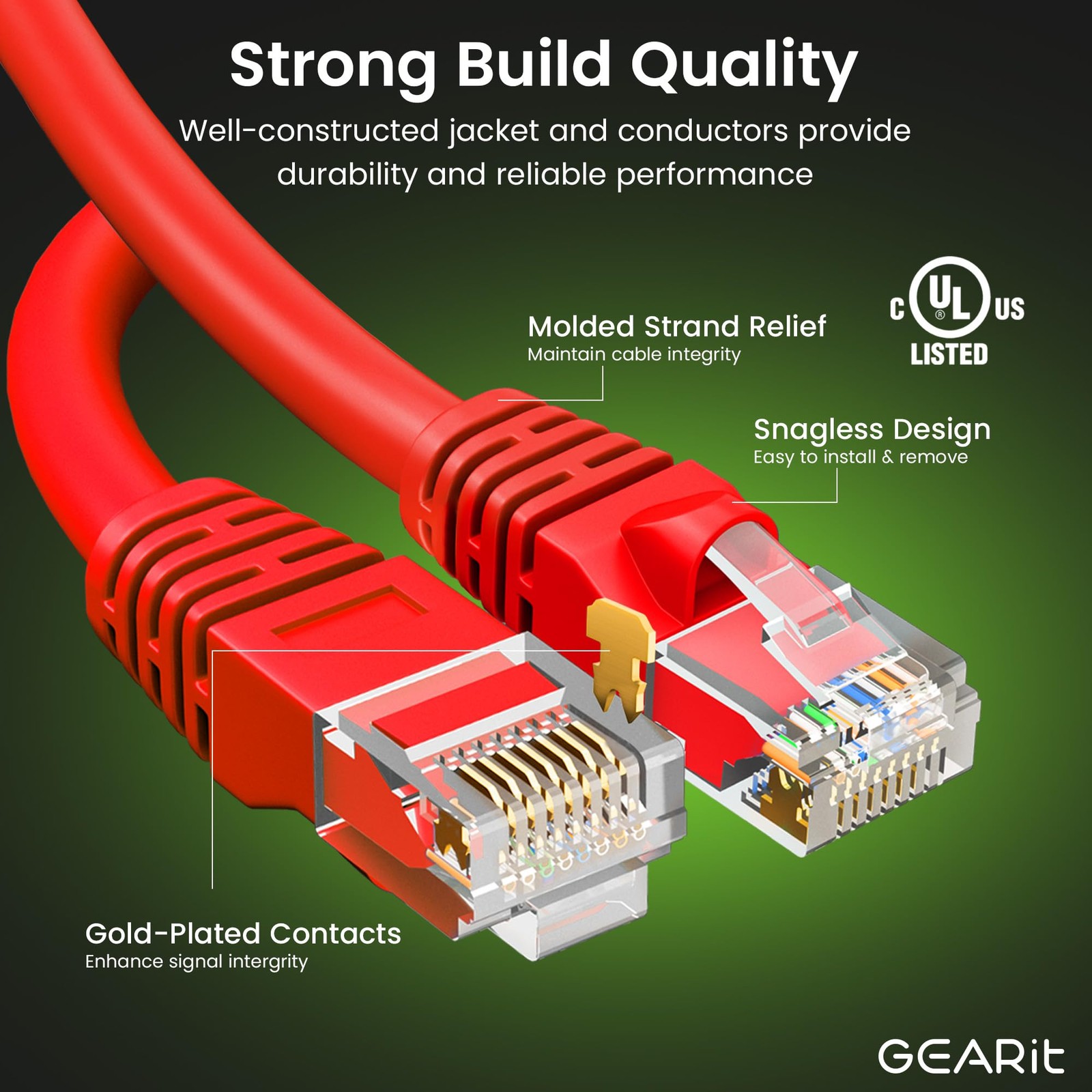 20-Pack 1 Foot Cat 6 Ethernet Cable 10Gbps RJ45 Snagless Network Patch Cord