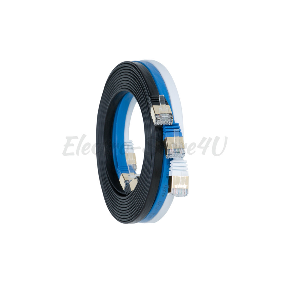 Flat Cat7 Shielded Ethernet RJ45 Patch Cable Cord U/FTP LAN Xbox PC PS4 Lot