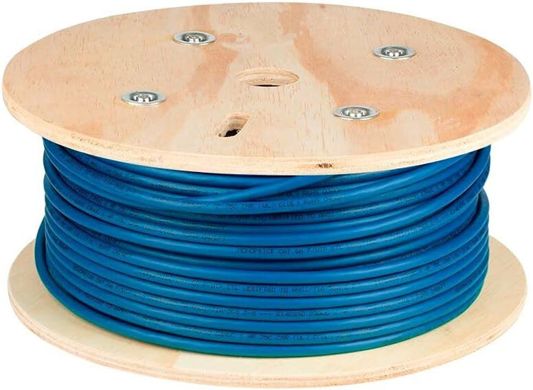 Monoprice Cat8 Cable 250ft Bulk Blue 22AWG 40G For Ethernet Switch Modem Router