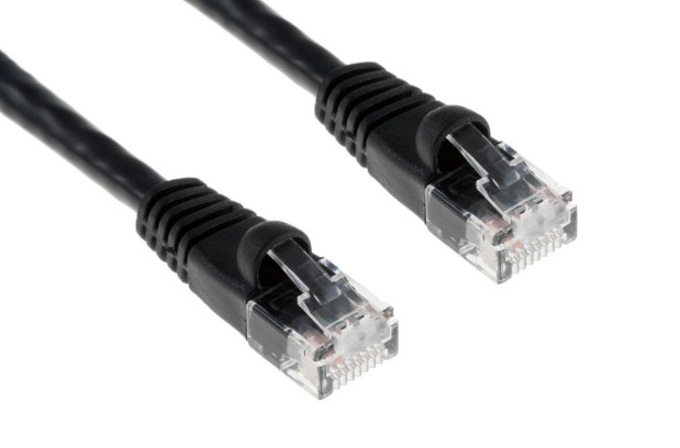 NEW! RoHS COMPLIANT BLACK 100′ UNIVERSAL CAT6 ETHERNET PATCH CABLE, PC6-BK-100
