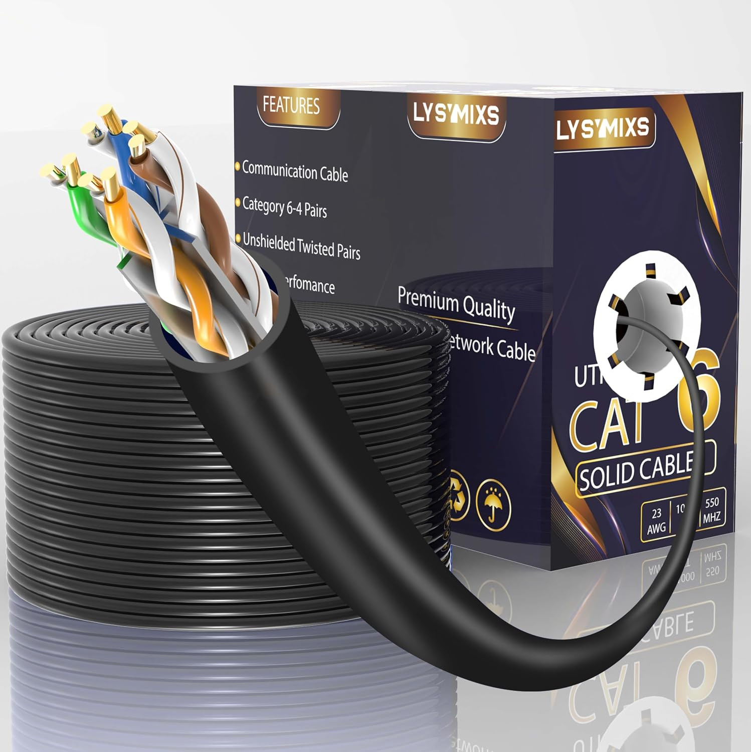 Cat6 Ethernet Cable 1000FT Channel Test Pass, Cat6 1000Ft Ethernet Cable 23AWG S