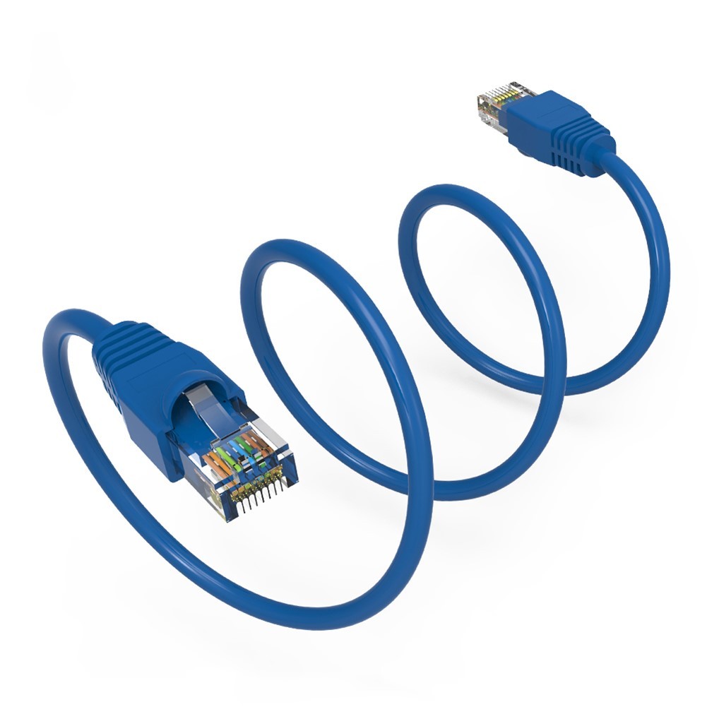 CAT6A RJ45 Network LAN Ethernet UTP Patch Cable Cord Gold 24AWG Copper Wire Blue