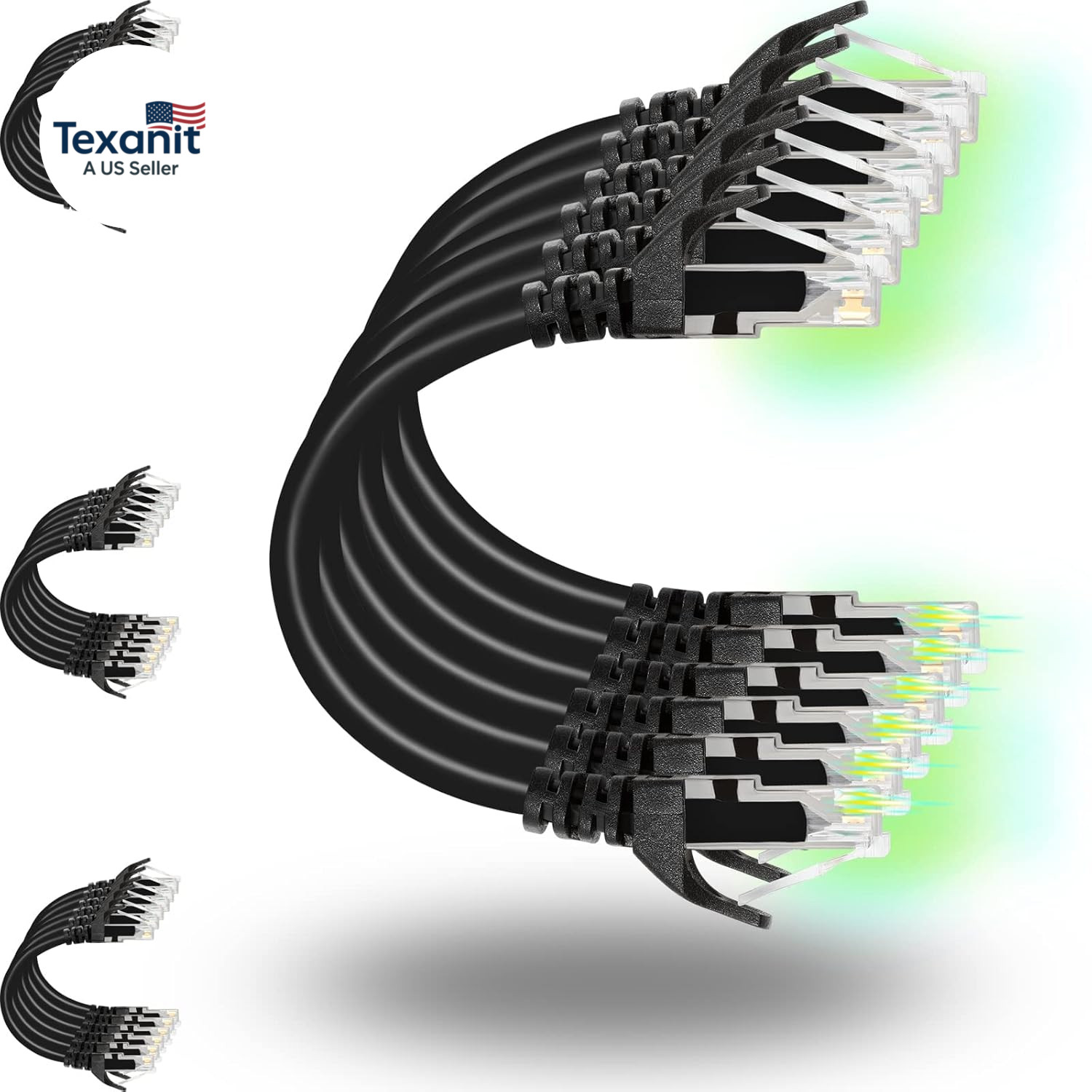 Patch Cables Cat6 0.5Ft (24 Pack), Ethernet Patch Cable 10G, Cat 6 Patch Cable f
