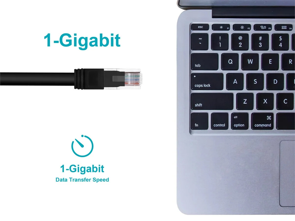 Cat6 Ethernet Patch Cable – 10 Feet – Black | Snagless RJ45, 550MHz, UTP, 24AWG