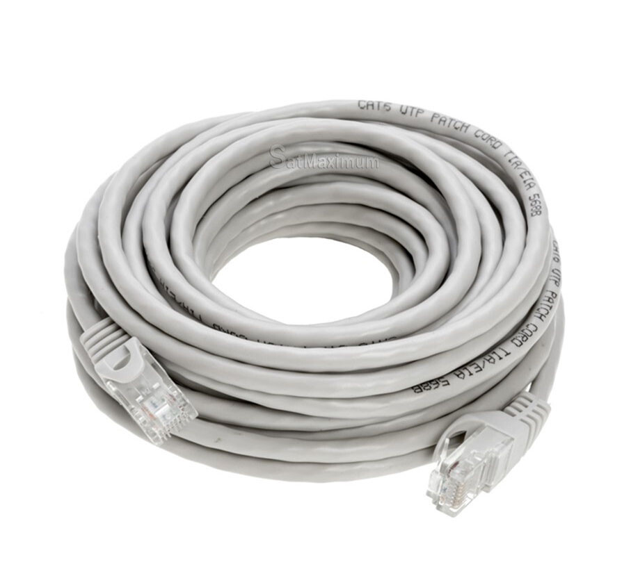 CAT5 Ethernet Patch Cable LAN Network Internet RJ45 Cord Gray 25FT- 200FT LOT