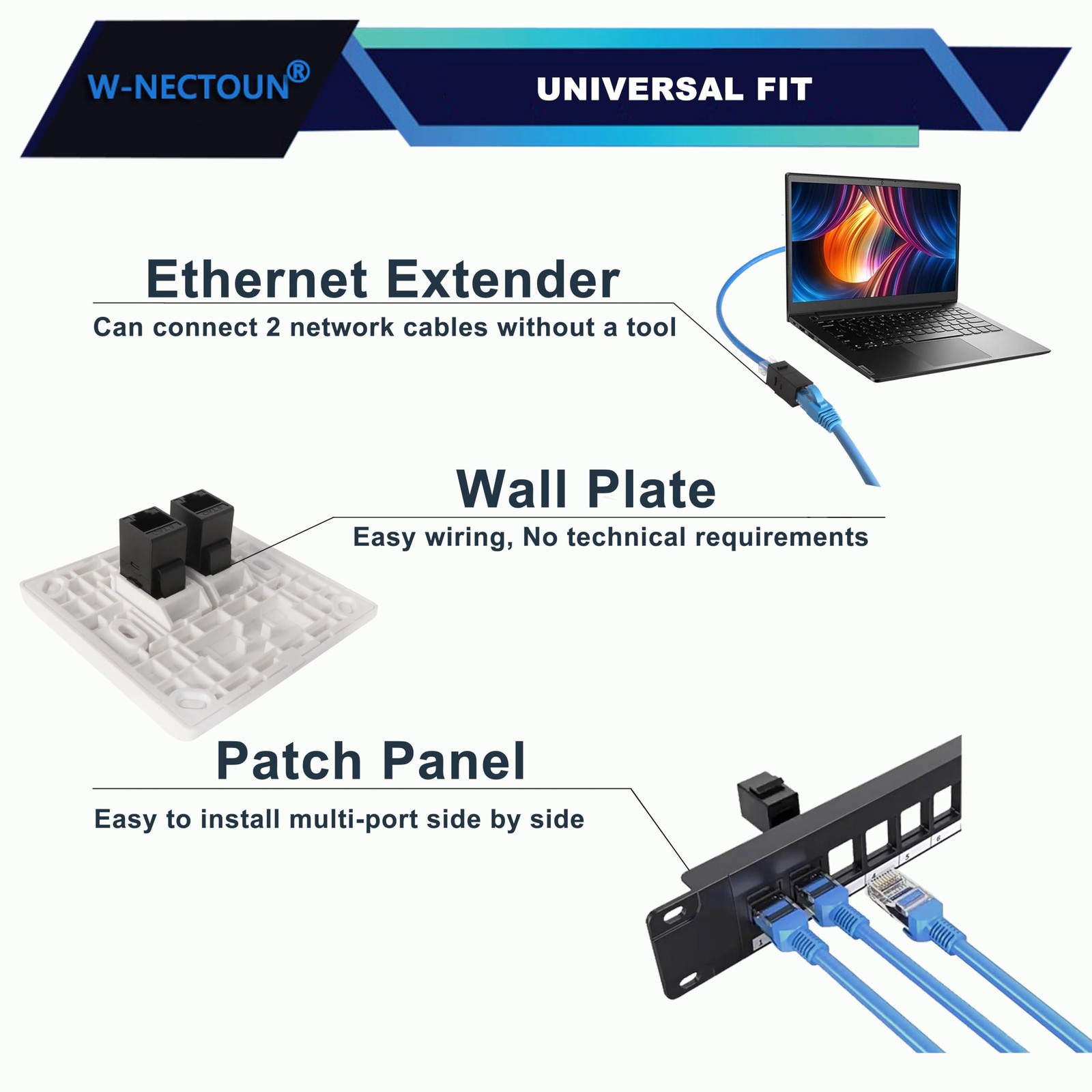 CAT6 RJ45 Keystone Couplers 25-Pack,Cat 6 Keystone Jacks,Ethernet Keystone Ja…