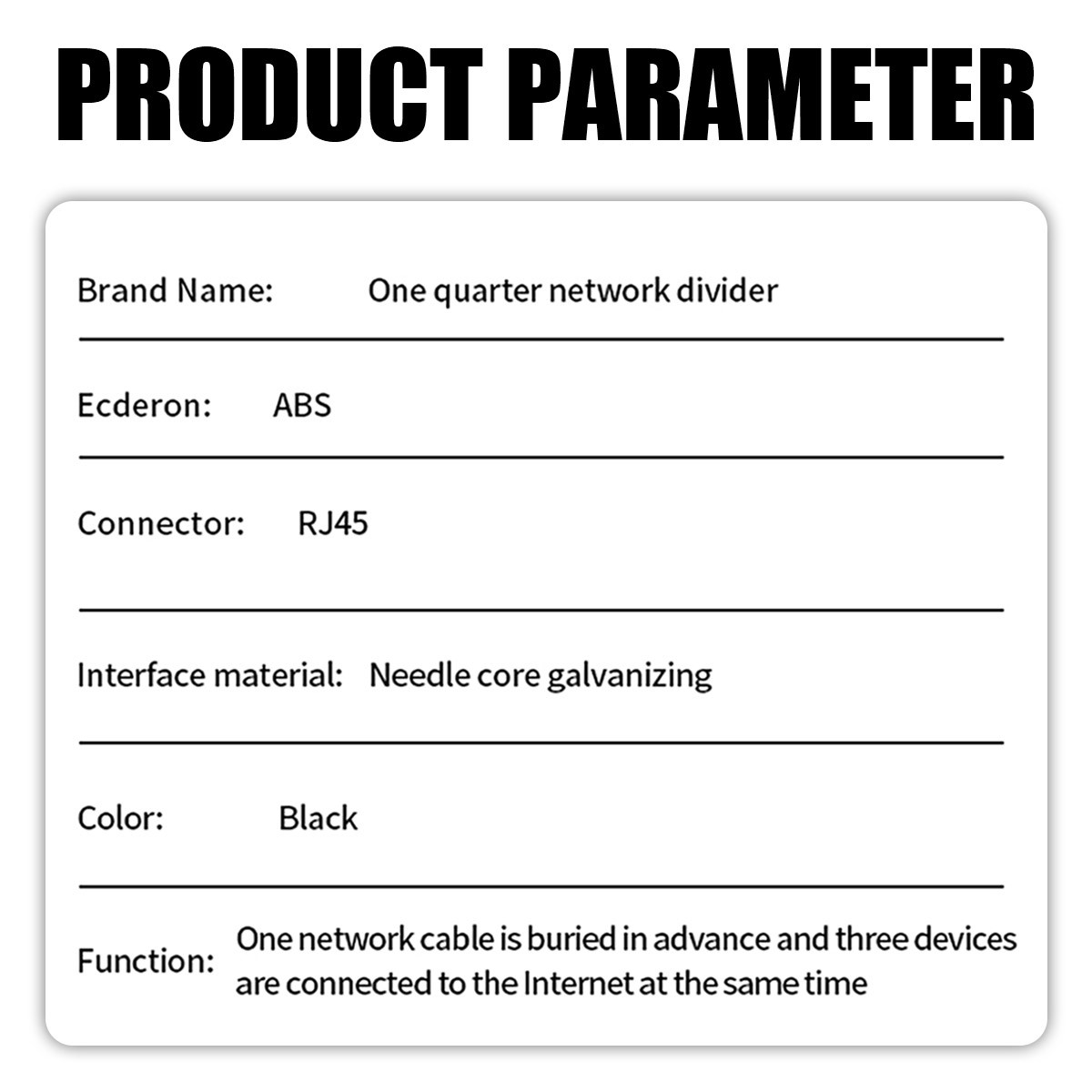 New 1 in 4 1000Mbps Ethernet Splitter Adapter RJ45 Cable LAN Network Internet