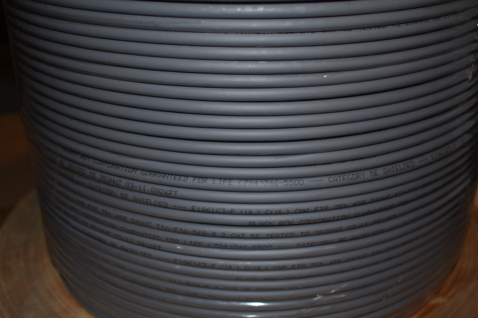 BLACK BOX EVNSL0512A-1000 CAT5E Bulk Cable 350-MHz Solid Shielded 1000 FT