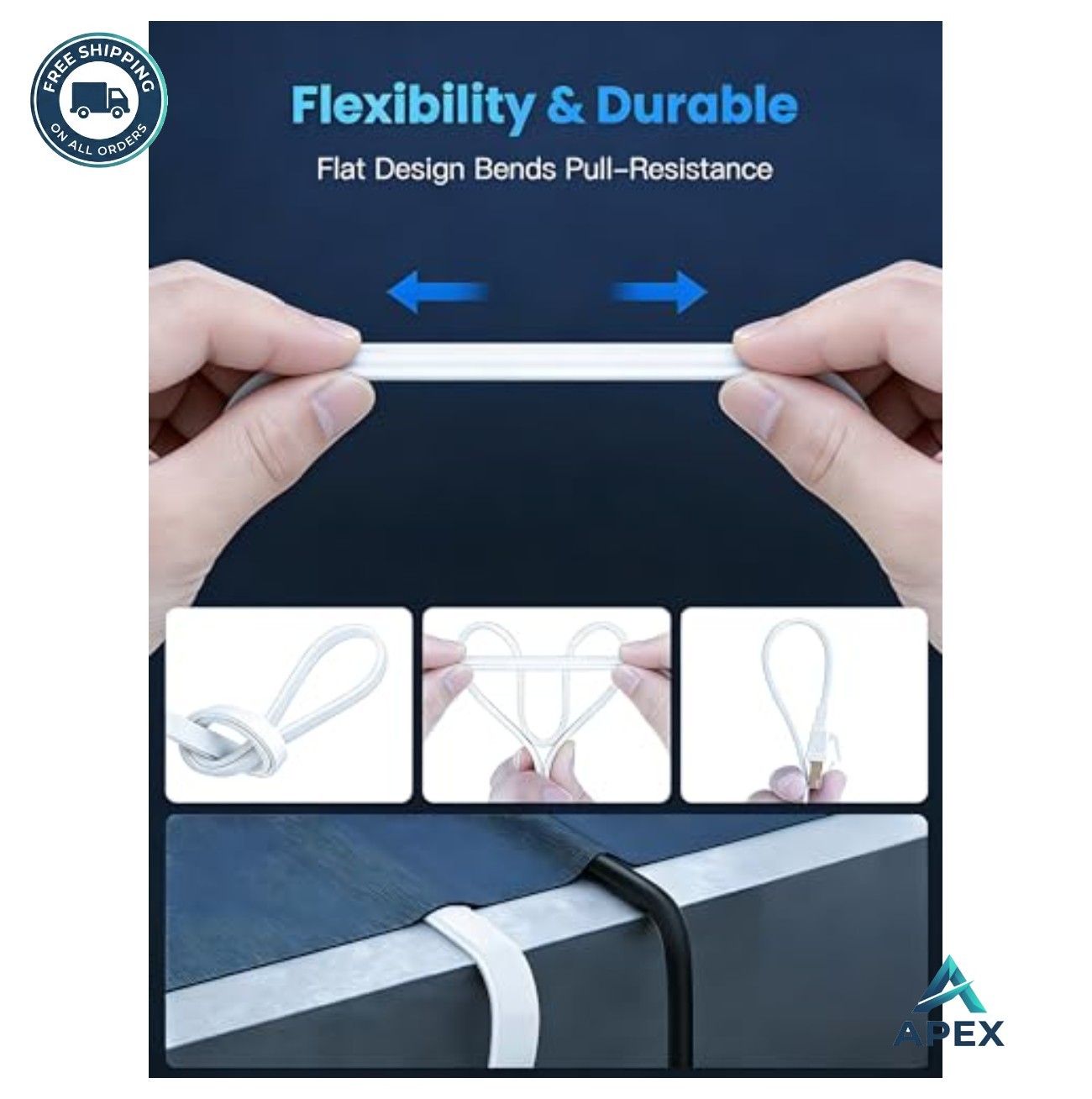 Ethernet Cable 3FT Cat8 40Gbps Flat High Speed Internet RJ45 Shielded Network