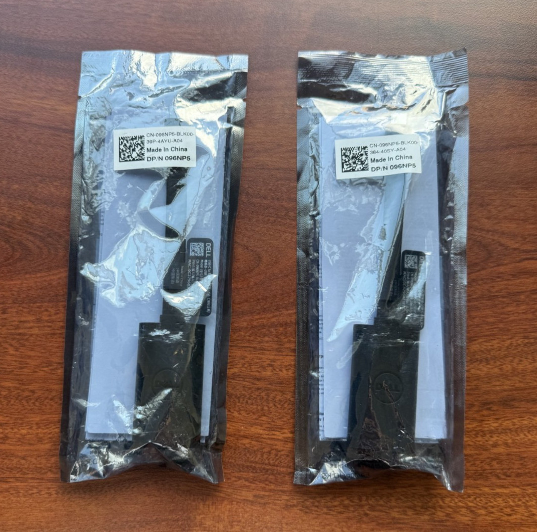 (2) Dell USB-C to Gigabit Ethernet Adapters DP/N 096NP5 New Sealed Free Shipping