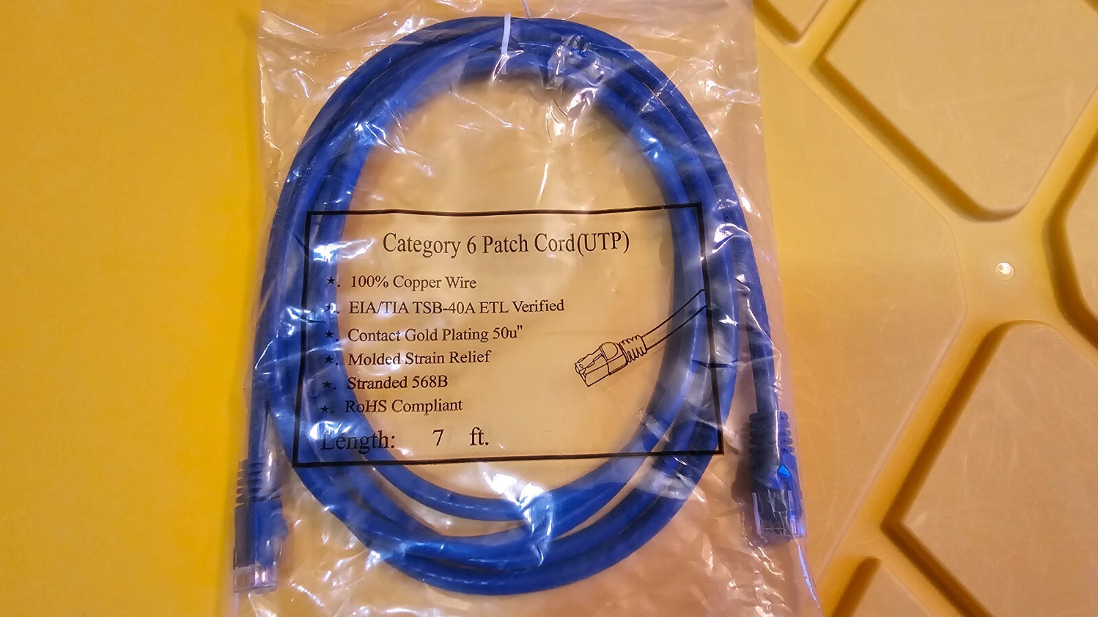 Monoprice OEM 7Ft. Cat6 Ethernet Patch Cord(UTP) Stranded 568B, Blue