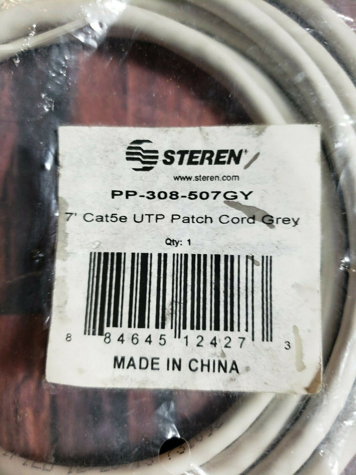 Steren 308-507GY UTP Cat.5e Patch Cable – Category 5e 7 ft 1 x RJ-45 (A-14-L)