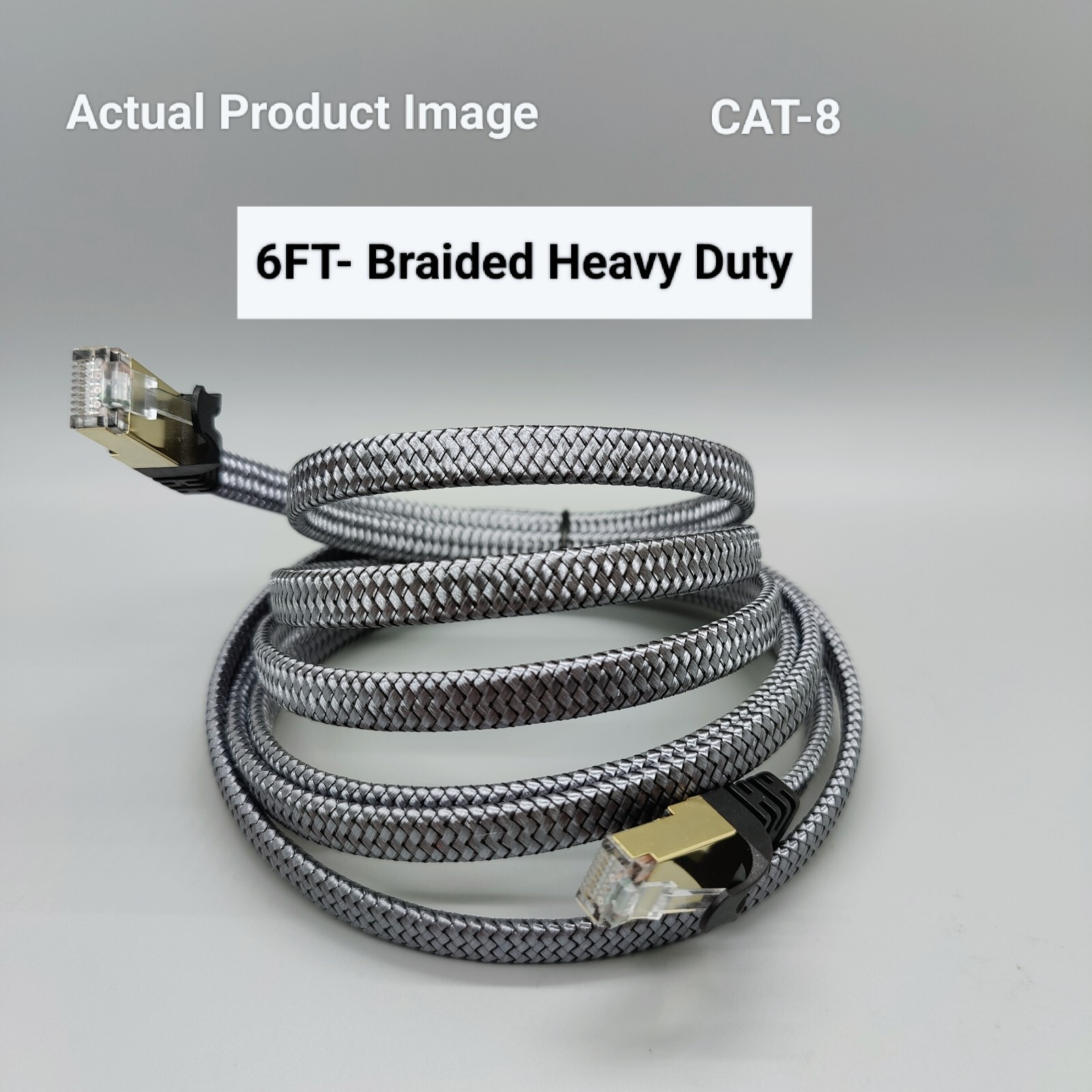 Braided 6FT-35FT Heavy Duty Cat8 Ethernet Cable Super Speed 40Gbps/2000Mhz RJ45