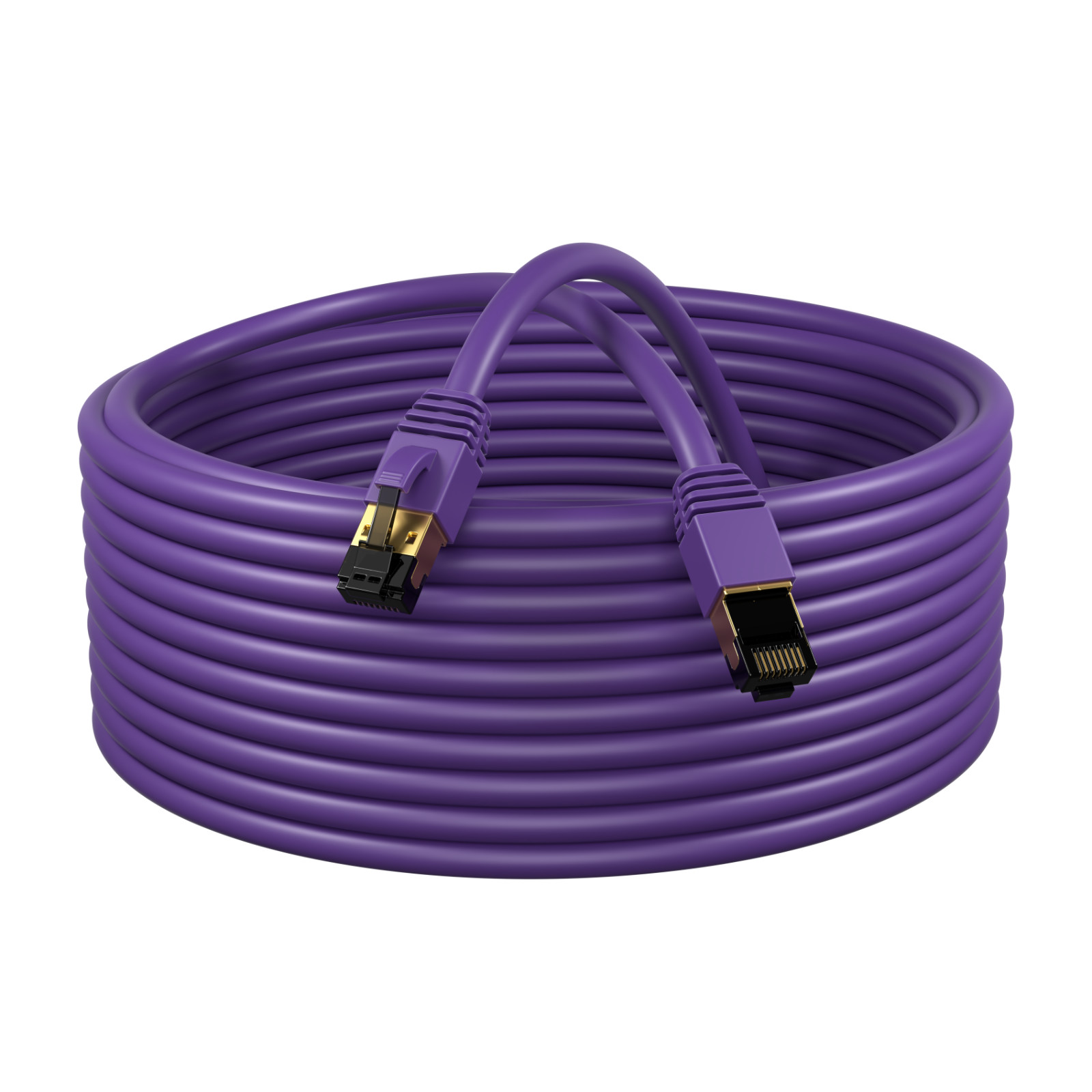 Cat8 SFTP Super Speed Ethernet Patch Cord 40Gbps Wire 0.5FT-75 FT Purple LOT