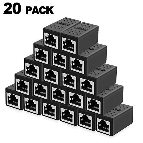 RJ45 Inline Coupler Ethernet Extender Cat7 Cat6 Cat5e Female to Female 20 Pack
