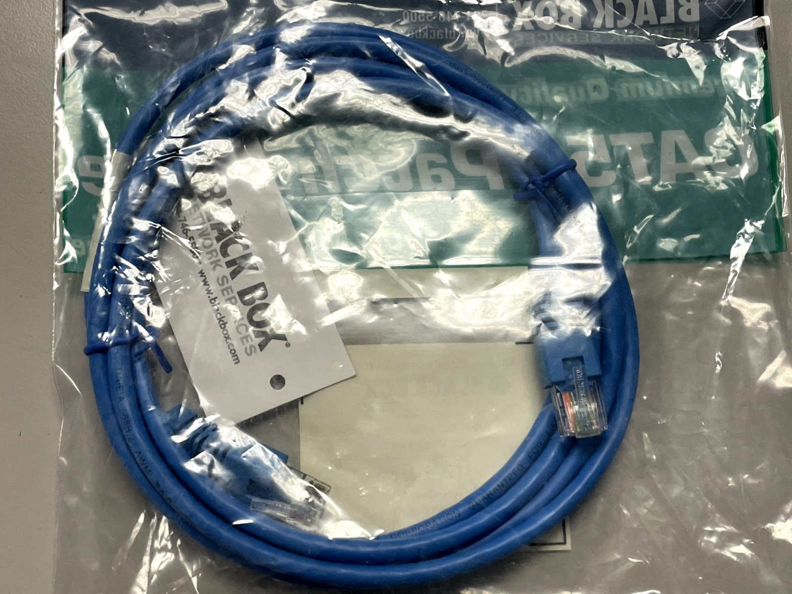 Black Box 6 Foot Cat5e Blue Network Ethernet Patch Cable Molded Boots