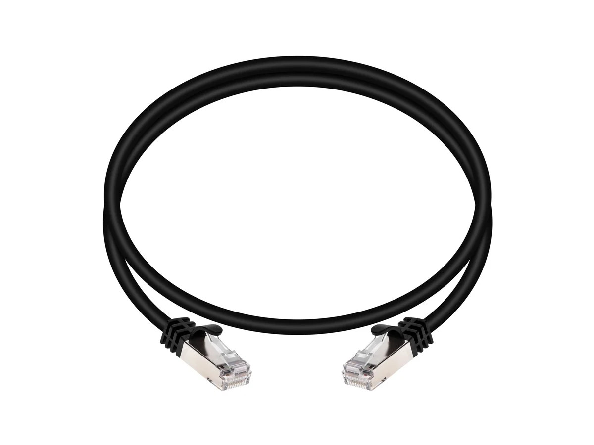 Monoprice Cat7 Ethernet Network Patch Cable – 3 feet – Black | 26AWG, Shielded