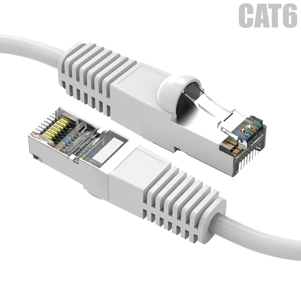 0.5FT Cat6 RJ45 Network Ethernet Router SSTP Shielded Patch Cable 26AWG White