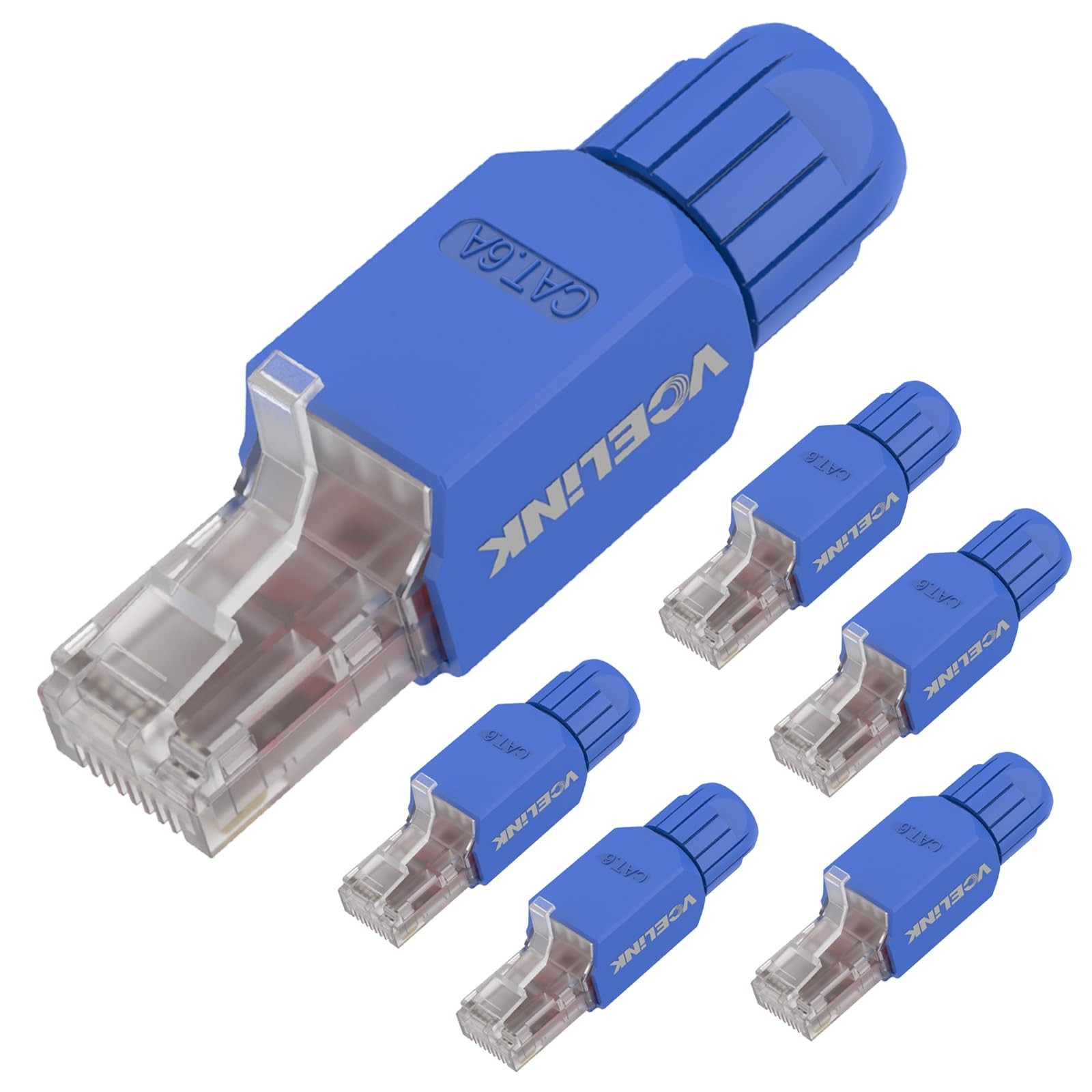 Gold-Plated RJ45 Tool-Free CAT6A Field Termination Plug UTP Modular Connector