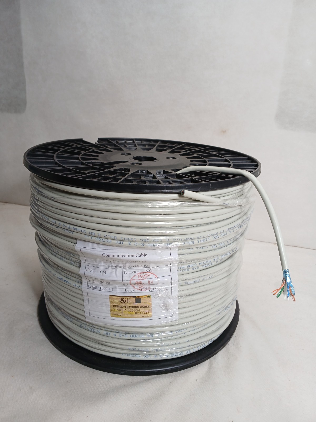 Cat6 26AWG Solid 4 Pair STP Patch Cable – 1000ft Bulk Ethernet Cable 550MHz