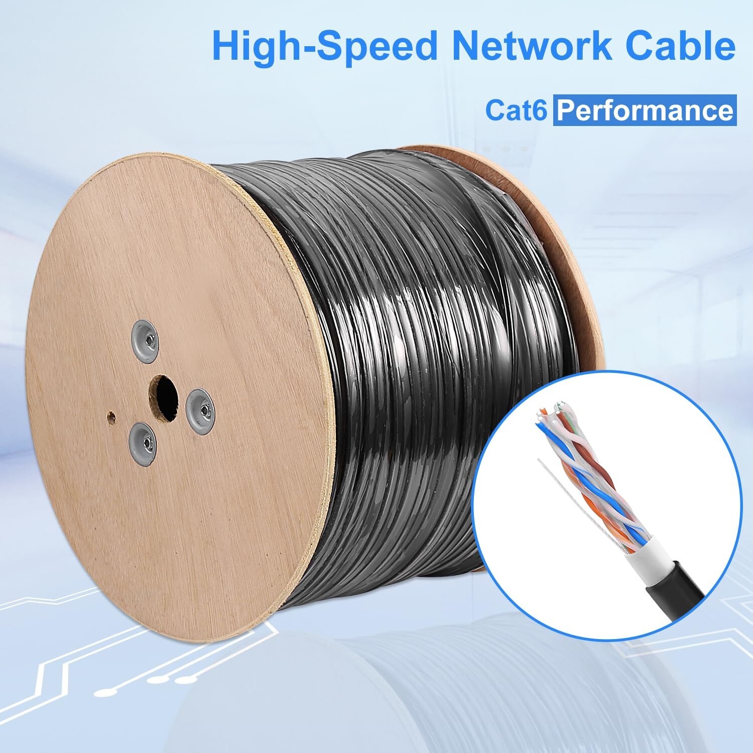 AvesView Outdoor Ethernet Cable – 1000ft, 23AWG Copper Clad Aluminum UTP CCA