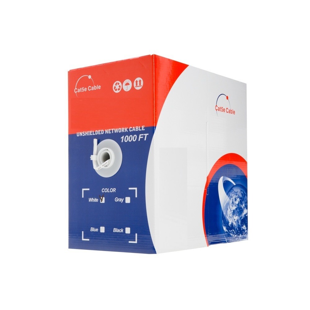 PLENUM 1000ft CAT5e CAT6 UTP CMP Bulk Ethernet Cable Solid Network Wire LAN CAT5