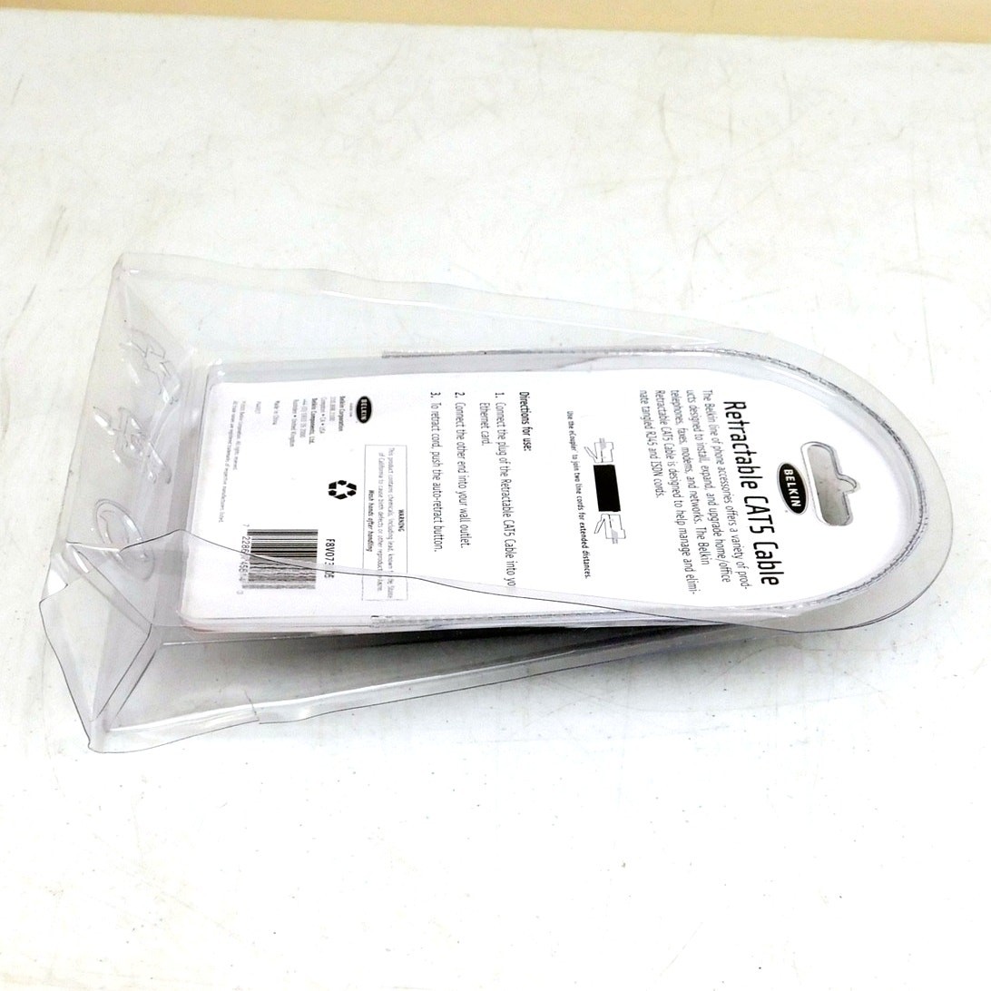 Belkin Retractable CAT5 Ethernet Cable New Factory Sealed 5 Foot RJ45 F8V073-05