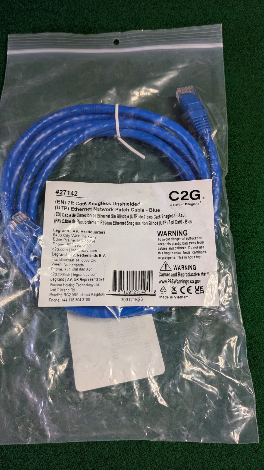 Set of 25 *NEW* 7ft Cat6 Snagless UTP Ethernet Patch Cable – Cables To Go – Blue