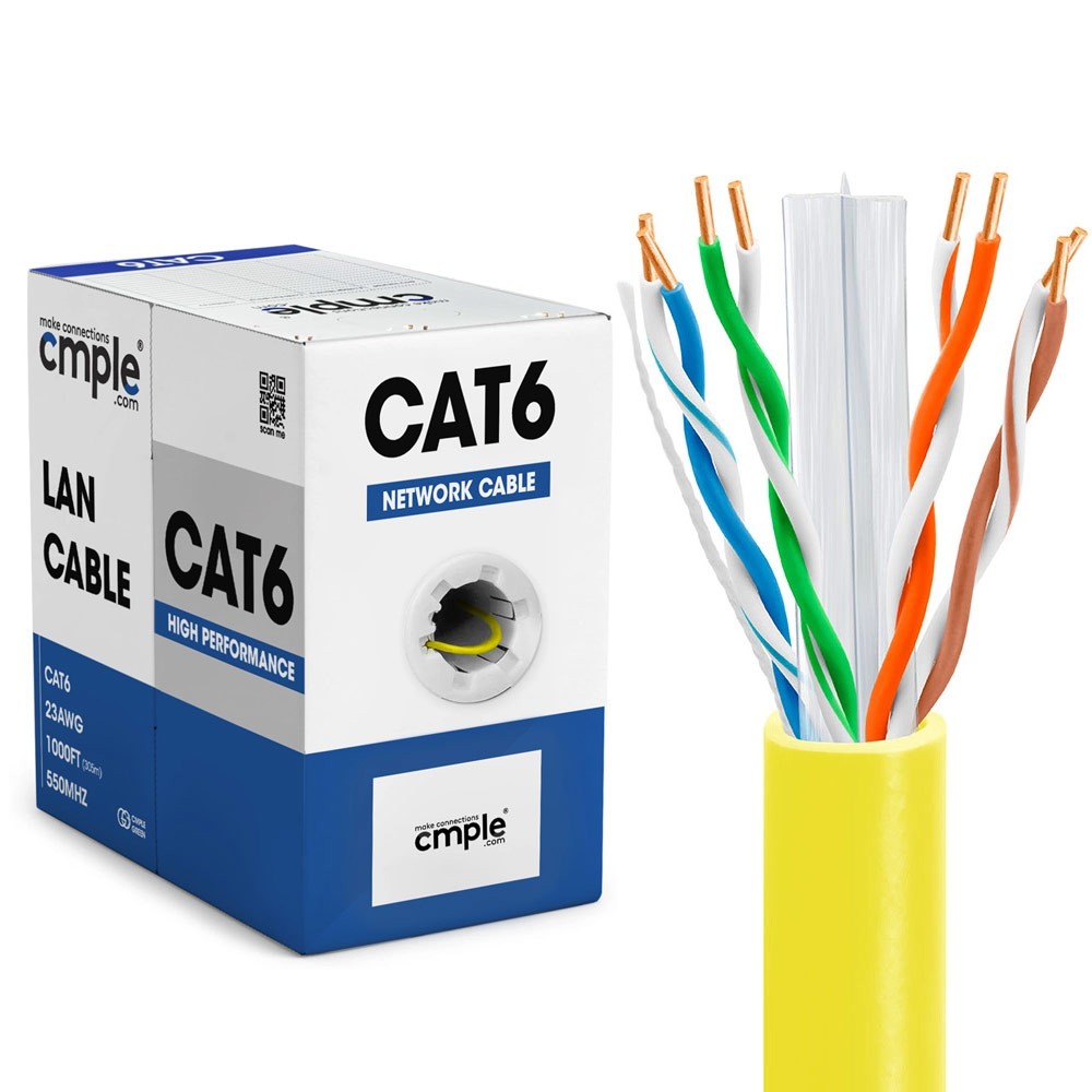 Cat 6 Ethernet Cable 1000ft 23AWG CCA Network Wire 10Gbps Internet CMR Cat6 Cord