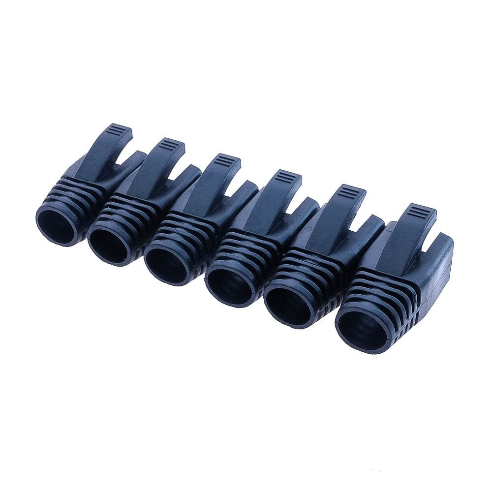 100 Pack RJ45 Boot Cover, Cat5 Cat6 Cat6A Ethernet Cable Boots (Hole Dia 6.5mm)