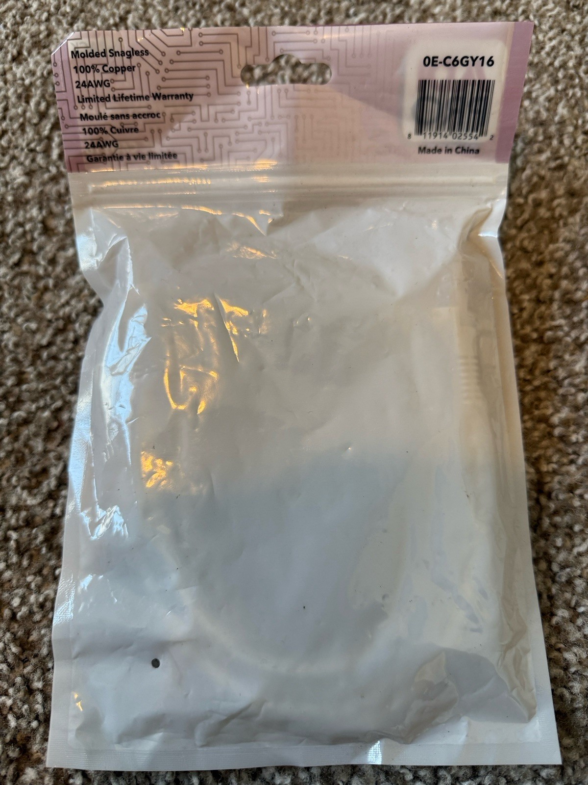 Lot of 6, ADI Pro CAT6 Patch Cables 1FT Grey 0E-C6GY16 6-Pack (36 Total)