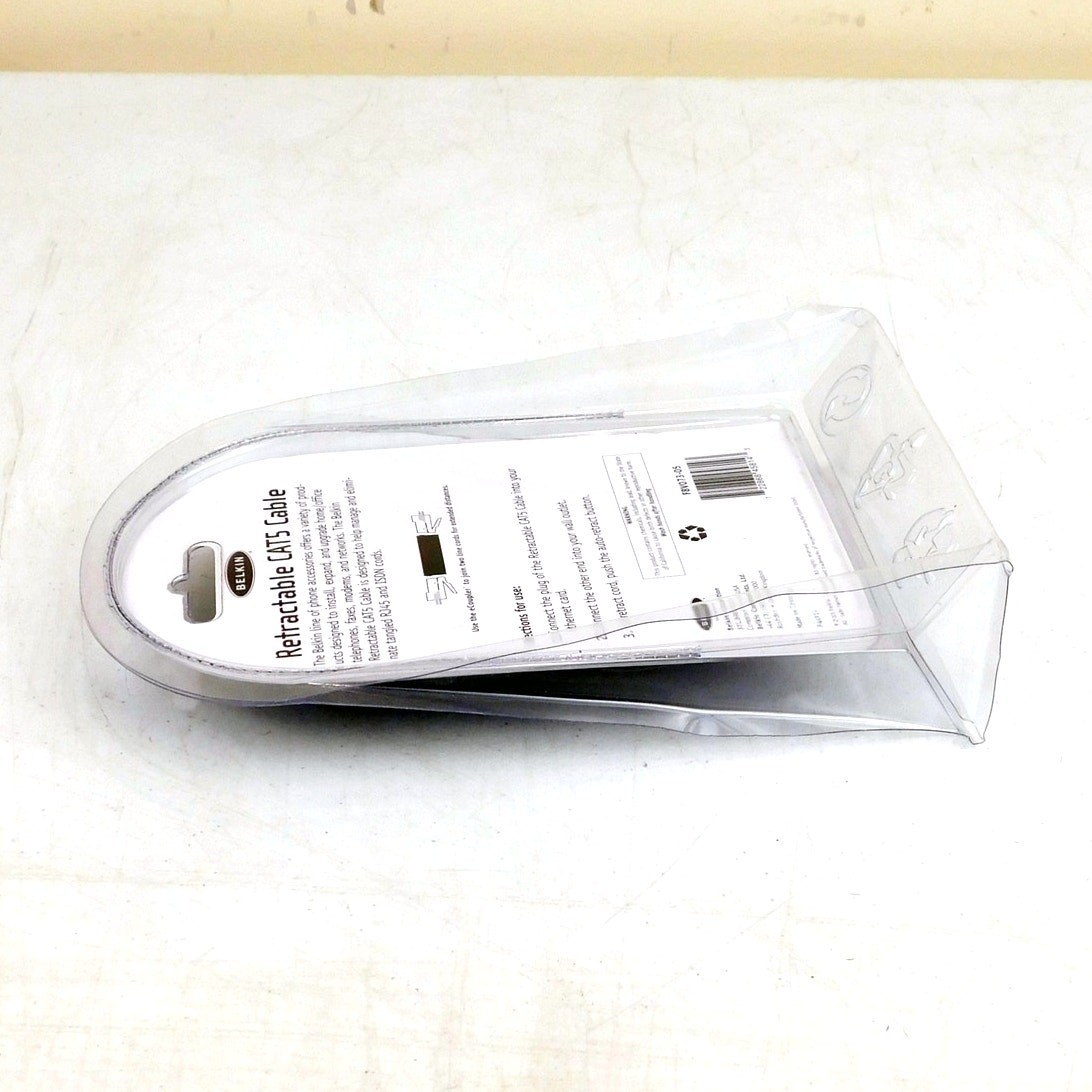 Belkin Retractable CAT5 Ethernet Cable New Factory Sealed 5 Foot RJ45 F8V073-05