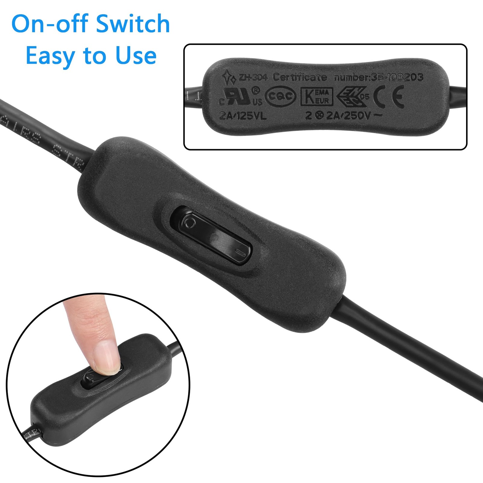 Cat6 Ethernet Cable with On/Off Switch High Speed RJ45 Male to Female Extension