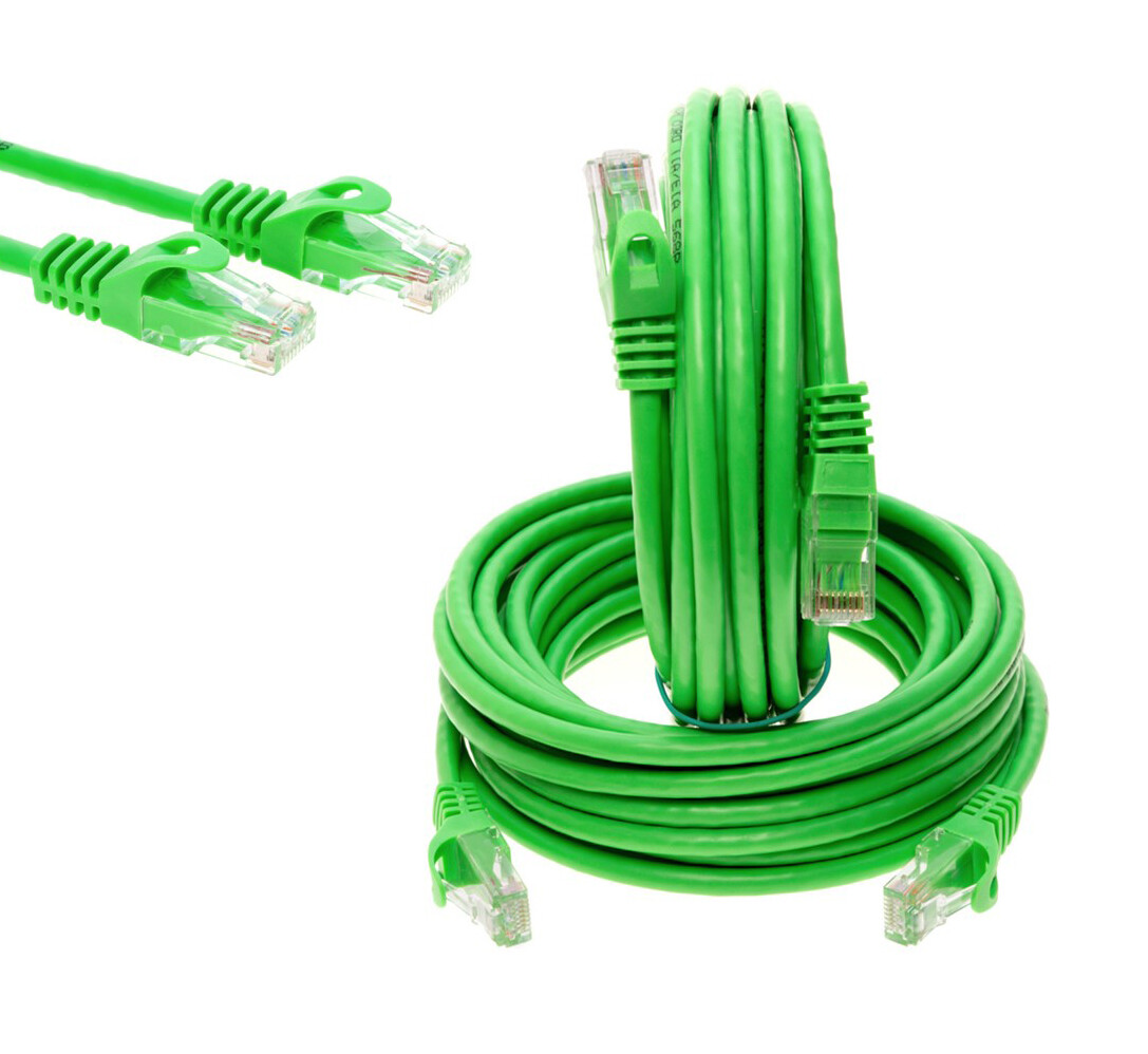CAT6e/CAT6 Ethernet LAN Network RJ-45 Patch Cable Green 3FT – 20FT Multipack LOT