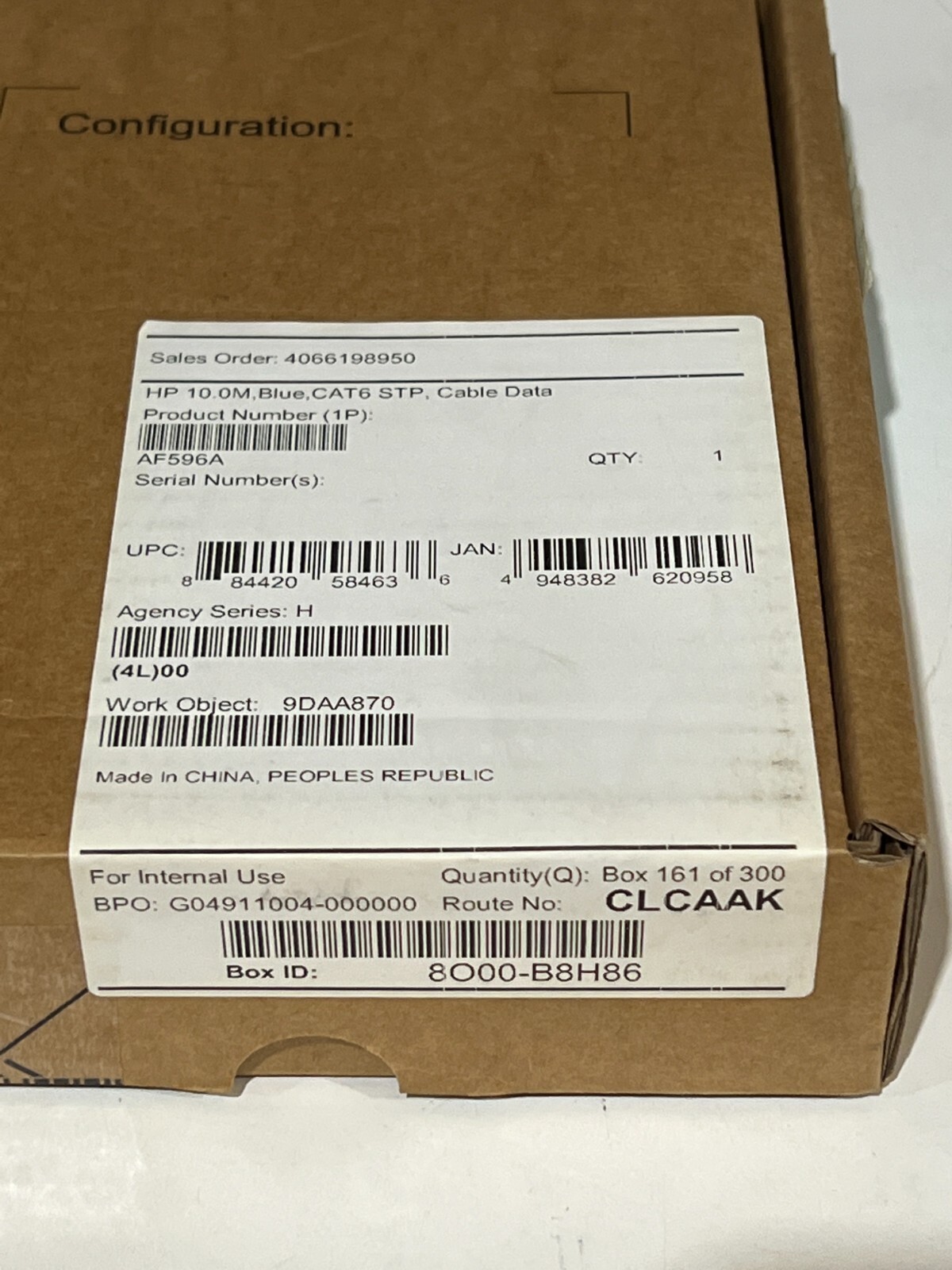 LOT OF 2 Hewlett-Packard AF596A HP 10.0M, Blue, CAT6 STP, Cable Data – Ethernet
