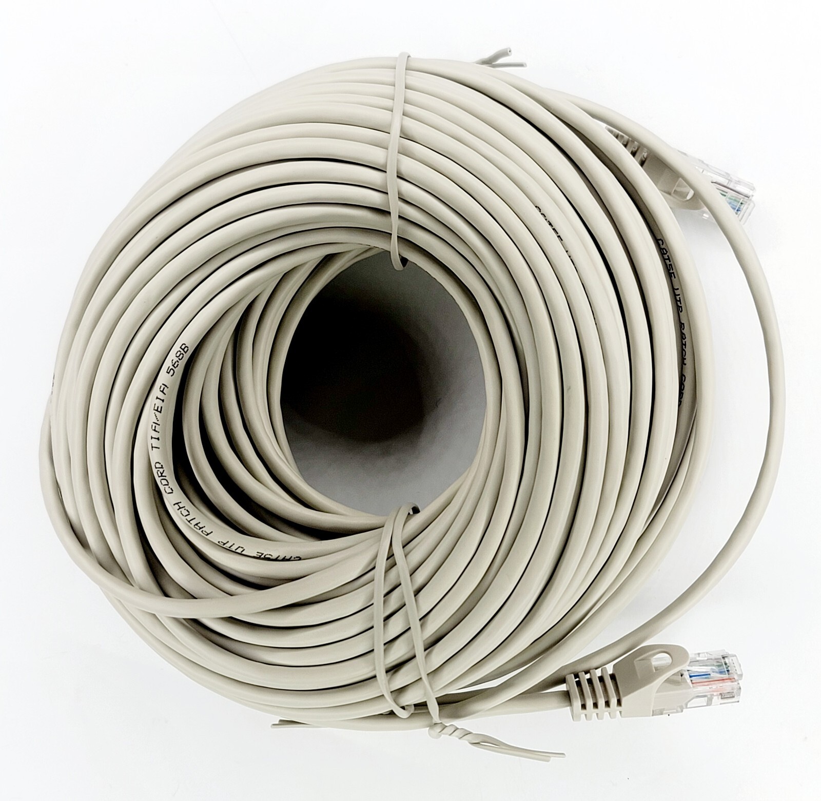 100FT CAT5E UTP WIRE BULK ETHERNET NETWORK LAN CABLE RJ45 WHITE Cord TIA 568B